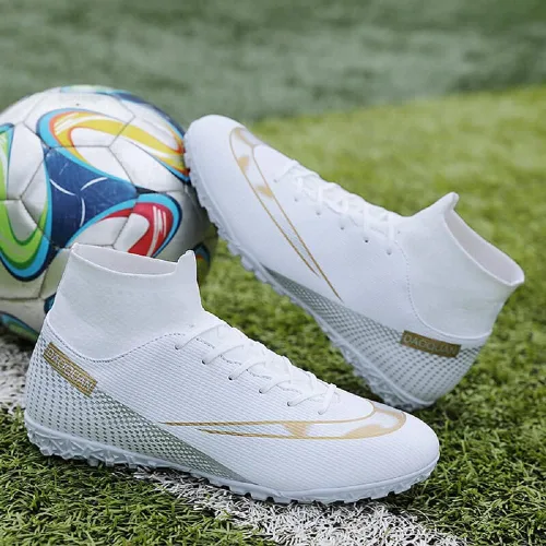Vista 3 de MEILIN Zapatos de fútbol para niños grandes y niñas, ligeros, duraderos, antideslizantes, para uso al aire libre