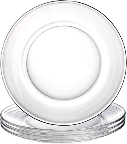 Vista 2 de Red Pomegranate Element - Juego de 4 platos de cristal para ensalada, aperitivo, postre, fruta, 7.5 pulgadas