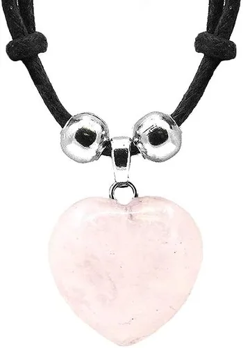 Vista 3 de Collar ajustable con dije de cristal curativo en forma de corazón, joyería de chakras hecha a mano para mujer, accesorios bohemios Negro Onyx