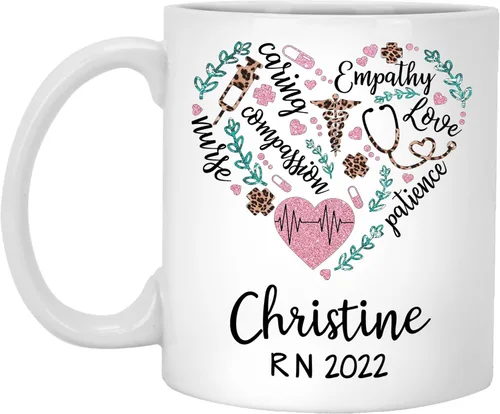 Vista 11 de Exfoliantes de café y guantes de goma #Nurselife, taza de café impresa para enfermera, regalo para enfermera (diseño 1, 11 onzas)
