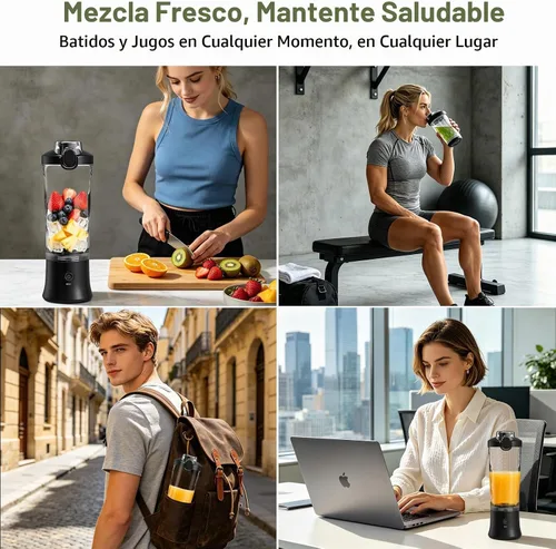 Vista 8 de CC Store Licuadora portátil de 20 onzas con diseño recargable USB-C