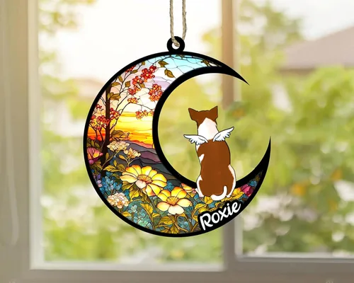 Vista 949 de LOVELYPOD Adorno de Navidad personalizado para perro Basset Hound (marrón) Basset Hound (marrón) adorno para atrapasoles de perro, razas de perros