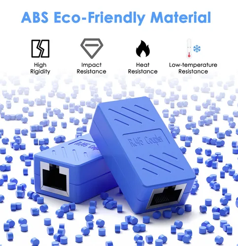 Vista 3 de Oneme - Extensor de cable Ethernet, acoplador RJ45, conector extensor, acoplador Ethernet hembra a hembra (azul, 10 unidades)
