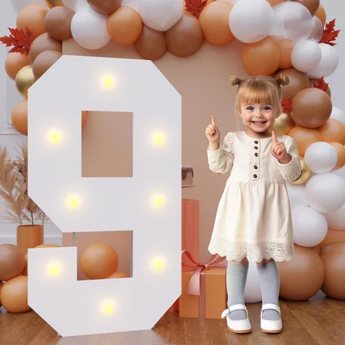 Vista 37 de Letras de marquesina de 3 pies de alto, letras y para decoraciones de fiesta de cumpleaños Light up Letters without Sidewalls, Lightweight Foam