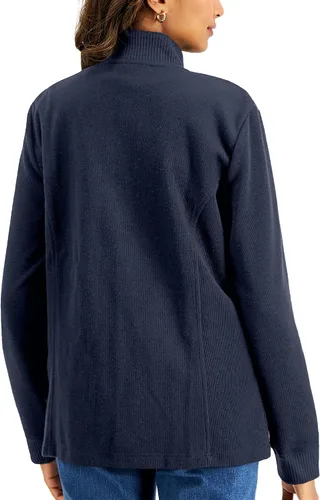 Vista 2 de Karen Scott Women Mock-Neck Jacket (X-Small, Intrepid Blue)
