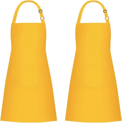 Vista 14 de Jubatus Paquete de 1 delantal con peto con 2 bolsillos, delantal de cocina de chef para mujeres y hombres, color negro
