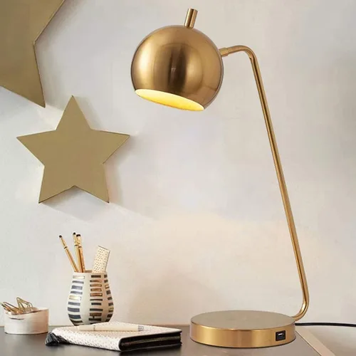 Vista 6 de Lámpara de noche moderna dorada de mesa con base de latón cepillado para dormitorio, sala de estar, mesita de noche, lámpara de mesa auxiliar