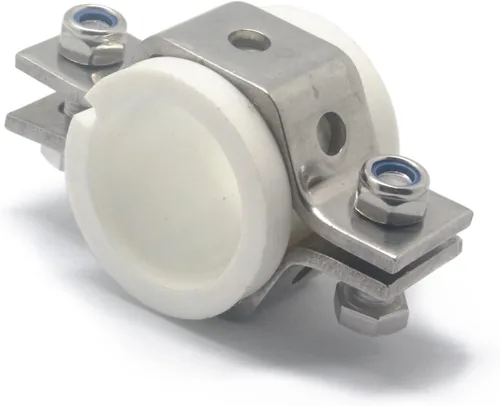Vista 2 de QiiMii Percha de tubo hexagonal de 1.5 "acero inoxidable SS304 con amortiguador, correa de tubo ajustable con abrazadera de tubo