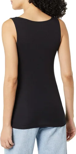 Vista 3 de Tienda Essentials Camiseta de tirantes de cuello cuadrado ajustada para mujer, paquete de 2
