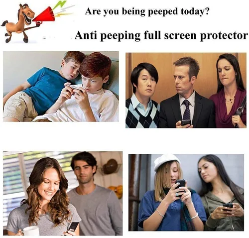 Vista 5 de Protector de pantalla de privacidad para Galaxy S21 Ultra, compatible con sensor de huellas dactilares, película suave adhesiva completa, 2 vías
