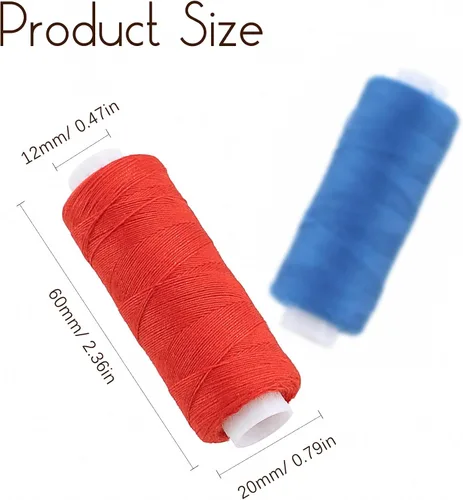 Vista 2 de Kit de hilo de coser de 100 piezas, hilo de poliéster multiusos de 100