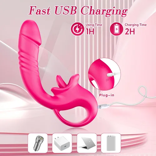 Vista 5 de Vibrador Consolador de Empuje Juguetes Sexuales para Mujeres, Consoladores Juguetes para Adultos Vibrador de Punto G y Estimulación Clitoral con 10
