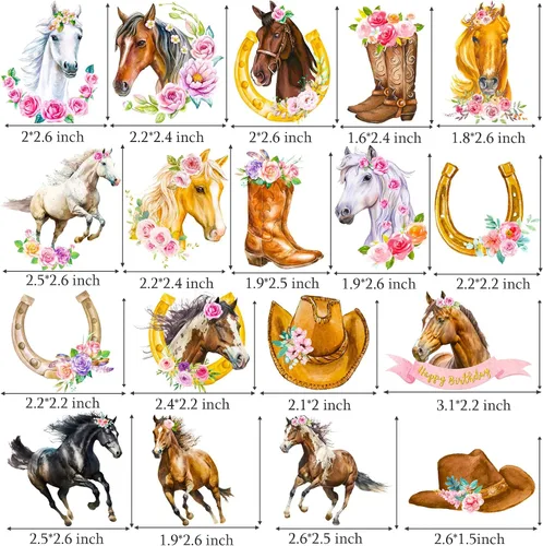 Vista 3 de 36 decoraciones para cupcakes de caballo, decoración de fiesta de cumpleaños de vaquera occidental, decoraciones para cupcakes de cumpleaños