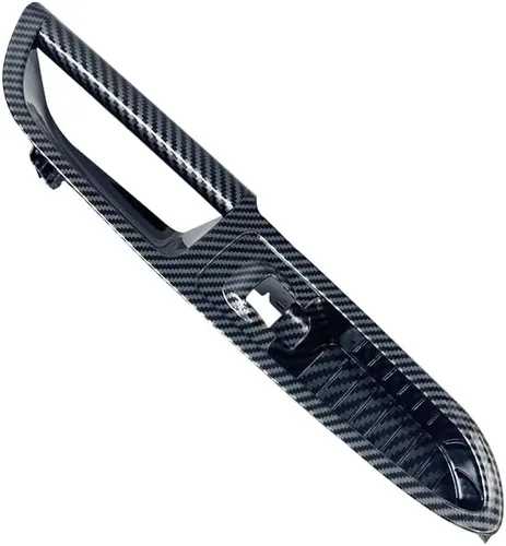 Vista 2 de Bisel de interruptor de ventana de fibra de carbono para lado derecho del pasajero con moldura de mango compatible con Ford Escape C-max 2013-2018