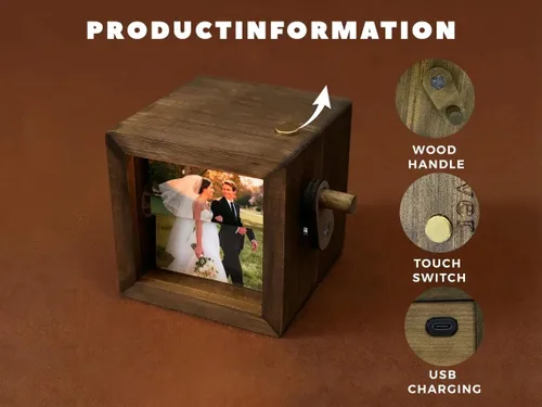 Vista 7 de Evamall Caja de fotos de madera personalizada de regalo para mejor amigo, recuerdo de memoria personalizado con imagen, regalo significativo