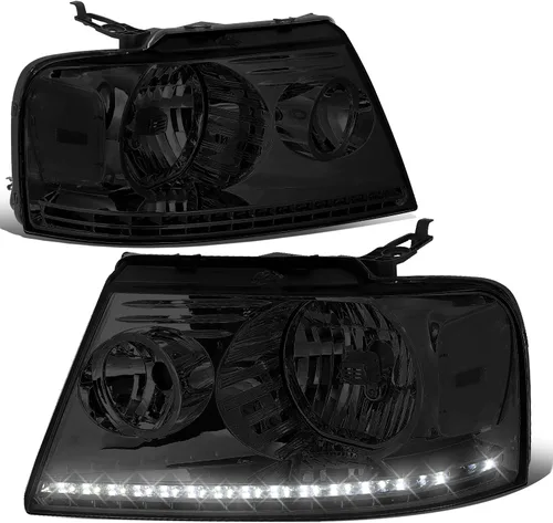 Vista 9 de DNA MOTORING HL-HPL-F15004-BK-AM - Faros delanteros negros de repuesto para 04-08 F-150 06-08 Mark LT secuencial persecución ámbar LED señal de giro