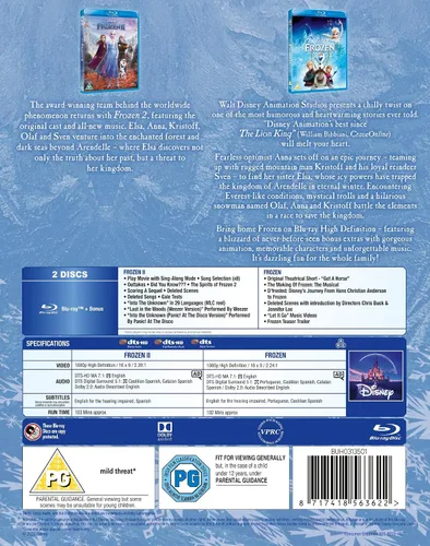 Vista 3 de Frozen Doublepack Blu-ray 2019 Region Free