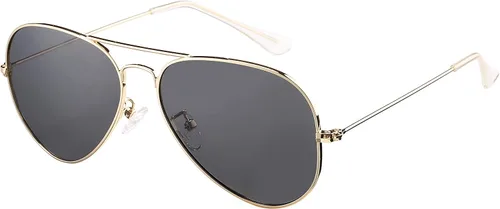 Vista 2 de Bouryo Gafas de sol polarizadas de aviador para hombres y mujeres, protección UV 400