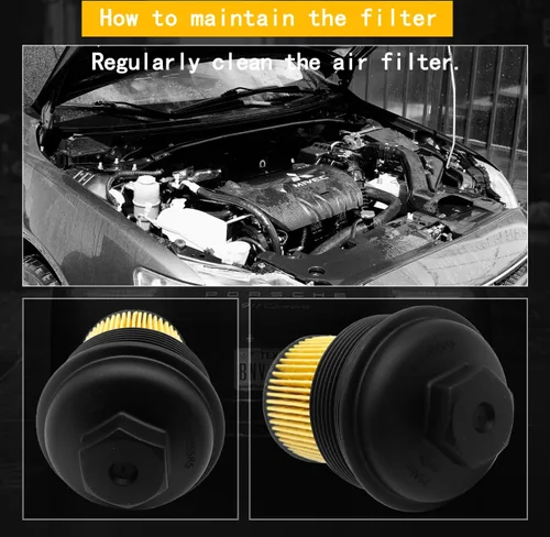 Vista 5 de Ensamble de Filtro de Aceite de Motor y Tapa OXCANO Reemplaza 12605565 PF458G Compatible con Pontiac G5 G6 Grand Am Pursuit Solstice Sunfire