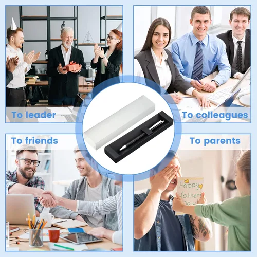 Vista 6 de Crtiin - Caja de regalo vacía de 30 bolígrafos con tapa transparente, estuche de exhibición de bolígrafo de joyería a granel para negocios