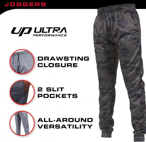 Vista 5 de Ultra Performance 3 Pack Mens Joggers Mens Athletic Sweatpants with Pockets for Men, Small - 3X