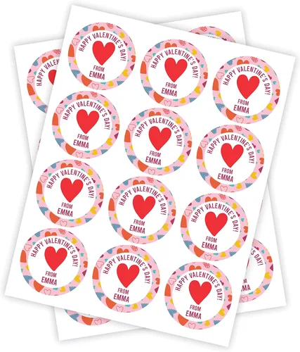 Vista 7 de Calcomanías personalizadas para el día de San Valentín, pegatinas personalizadas para el día de San Valentín, etiquetas de San Valentín, regalos