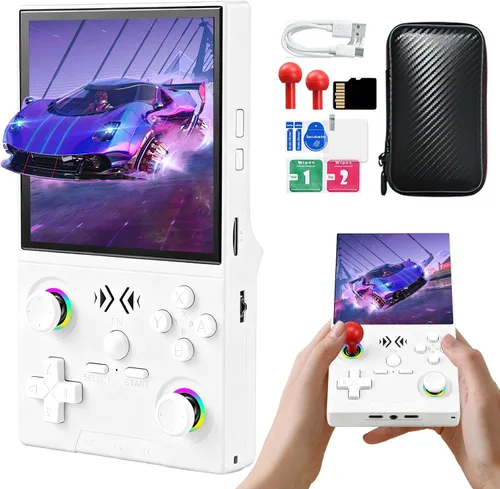 Vista 10 de XF40V - Consola de juegos de mano retro, consola de juegos retro con pantalla IPS de 4.0 pulgadas, sistema Linux integrado de 64G, sistema Linux