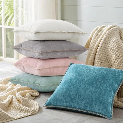 Vista 9 de decorUhome Juego de 2 fundas de almohada de felpilla suave y acogedora de otoño de 12 x 12 pulgadas, fundas decorativas modernas de terciopelo Aqua