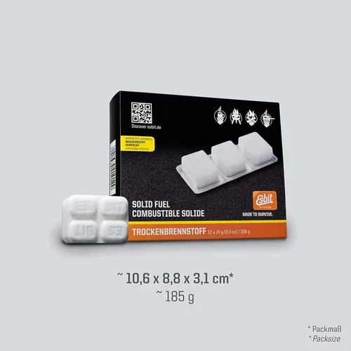 Vista 4 de Esbit Tabletas de combustible sólidas sin humo de 0.49 oz de 1300 grados para mochileros, campamentos y preparación de emergencia