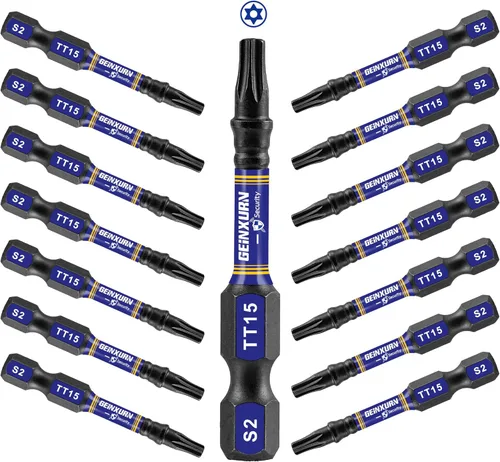 Vista 14 de Geinxurn Juego de brocas de destornillador magnético de impacto de seguridad T15 de 2 pulgadas, juego de brocas de potencia de cabeza Torx #15 de 51