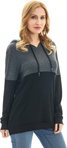Vista 2 de Bearsland Sudadera de lactancia materna con capucha y bolsillos para mujer
