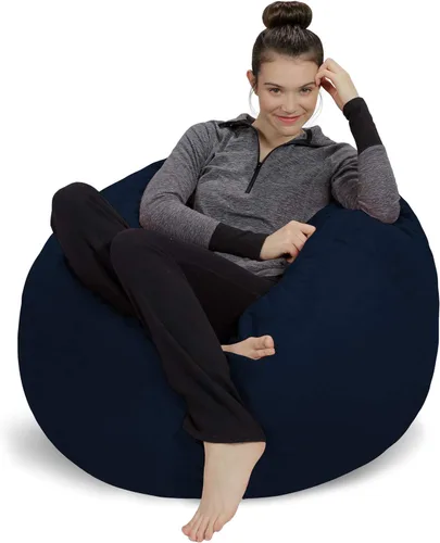 Vista 5 de Sofa Sack Silla Puf - Felpa, Ultra Suave - Silla Puf de Espuma Viscoelástica con Funda de Microgamuza - Muebles y Accesorios Rellenos de Espuma