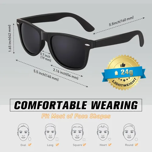 Vista 6 de CGID Retro Polarized Sunglasses for Men Women,Lightweight UV400 Protection Shades