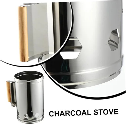 Vista 9 de Yardwe Accesorios de parrilla de cubo de acero inoxidable para parrilla al aire libre, accesorios de arranque de chimenea de cocina al aire libre