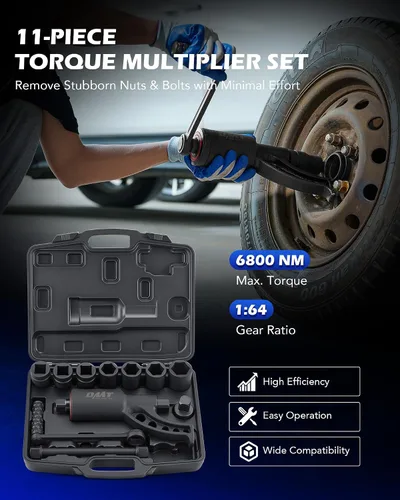 Vista 2 de Orion Motor Tech Multiplicador de par de 5,015.42 ft·lbs de accionamiento de 1" de 11 piezas Negro