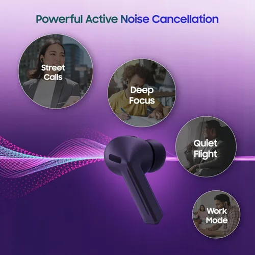 Vista 4 de Samsung Galaxy Buds 3-FE (2025) Auriculares Bluetooth inalámbricos verdaderos, cancelación activa de ruido, llamadas claras, batería de larga