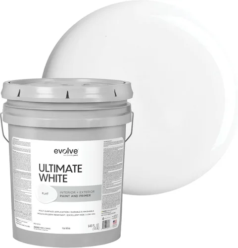Vista 15 de EVOLVE Pintura blanca e imprimación definitiva en uno, blanco cáscara de huevo, 1 cuarto de galón, interior y exterior, cobertura de una capa