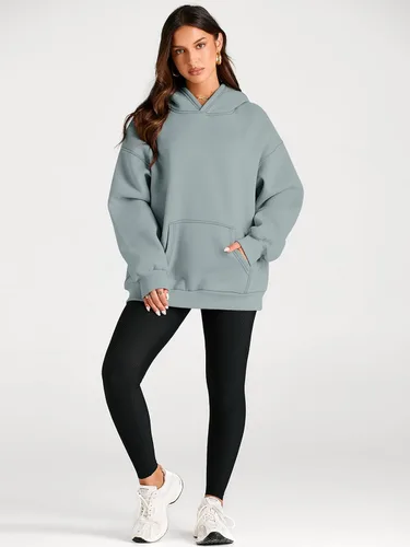 Vista 219 de Trendy Queen - Sudaderas extragrandes con capucha para mujer, suéteres de manga larga, sin botones, de vellón, de otoño, ropa de invierno