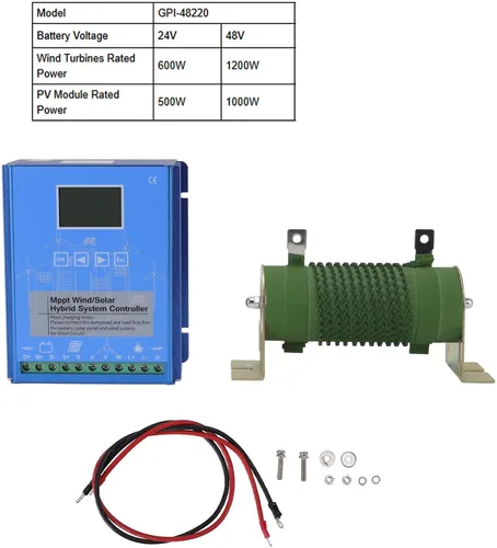 Vista 6 de Controlador de carga solar de viento de 24 V 48 V pantalla LCD, modo de carga MPPT universal para controlador de carga inteligente fuera de la red