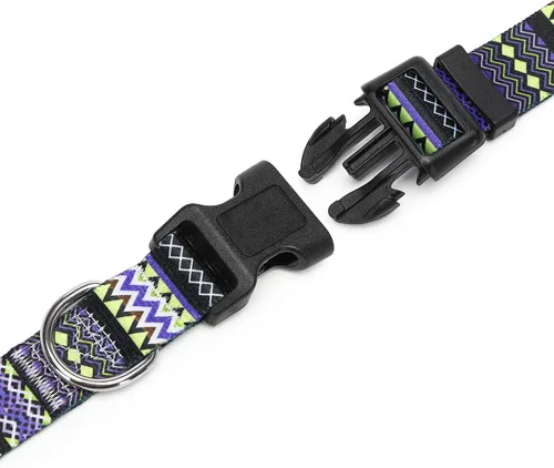 Vista 6 de Collar de perro ajustable con patrones, collar de mascota de nailon suave ultra cómodo y transpirable para perros pequeños, medianos y grandes