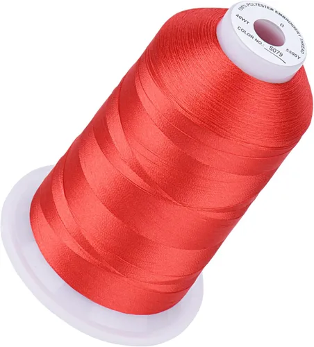 Vista 66 de Simthread 5500 yardas de hilo de bordar, 5000M de alto rendimiento 40WT 100% hilo de poliéster – 170+ colores vívidos, clasificado de alta velocidad