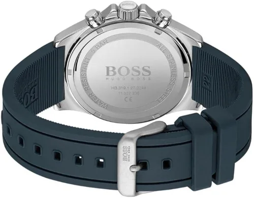 Vista 3 de Jefe Negro Héroe Reloj de cuarzo de acero inoxidable con correa de silicona azul 22 Modelo 1513873