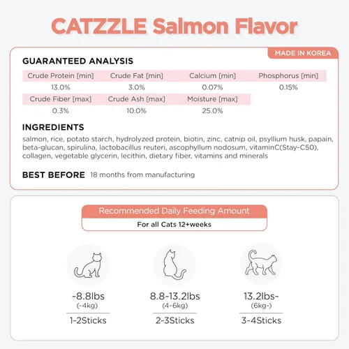 Vista 8 de CATZZLE Golosinas para gatos, masticables dentales para gatos de interior, limpieza de dientes de gato, aperitivos para el cuidado dental – control