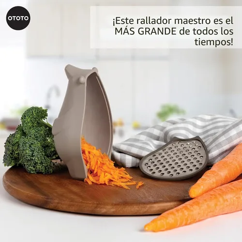 Vista 3 de OTOTO Rallador - Acero inoxidable, sin BPA, apto para lavavajillas, divertido gadget de cocina, rallador de verduras, lindos regalos y accesorios