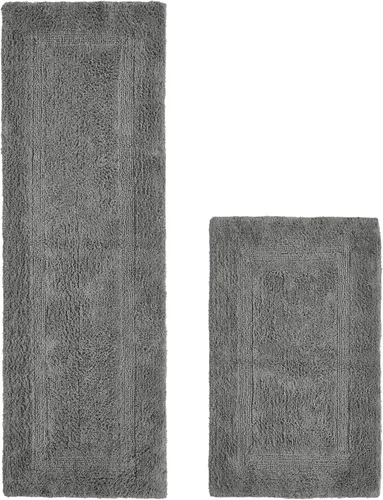 Vista 56 de Better Trends Alfombra de Inodoro en Forma de U Cubierta de Asiento de Inodoro de Lujo 100% Algodón Absorbente de Agua, Cubierta de Tapa Reversible