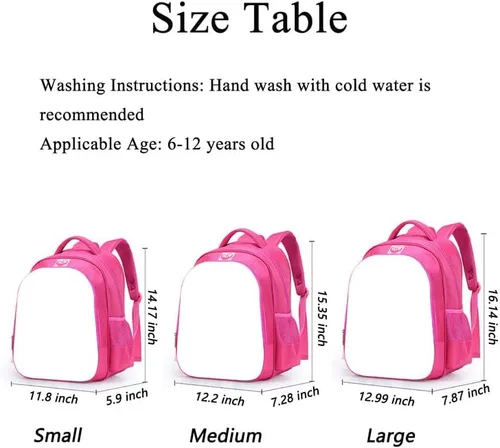 Vista 3 de BingTangHuLu Mochila escolar de dibujos animados rosa para niños, bolsa escolar de anime, bolsa de viaje de gran capacidad para niños, niñas