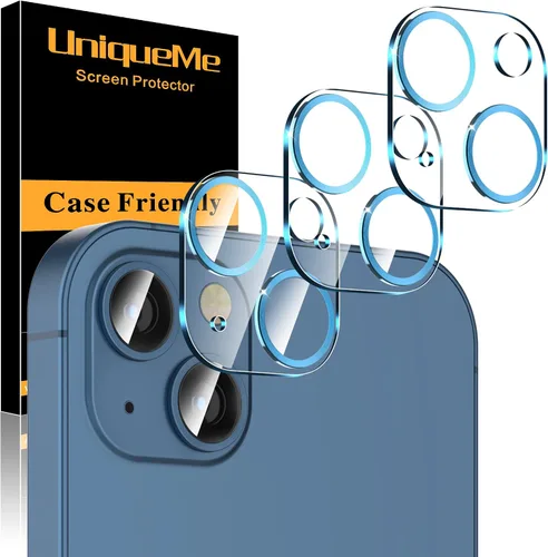Vista 75 de UniqueMe para Paquete de 3 Protectores de Lente de Cámara para iPhone 15 Pro/iPhone 15 Pro Max, [Protección contra Caídas] [Compatible con Fundas]