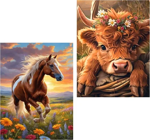 Vista 15 de Meothan - Paquete de 12 kits de arte de diamantes 5D para adultos, de animales, cristales redondos, para regalo o para decoración del hogar de 12 x