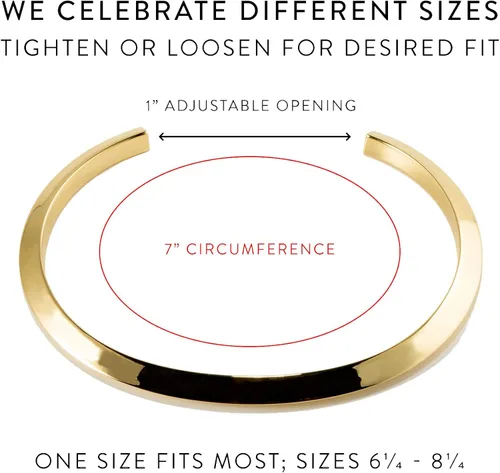 Vista 3 de Stella Valle Birthstone Bracelet - 18K Gold Plated Brass Cuff Bracelet with White Swarovski Crystals