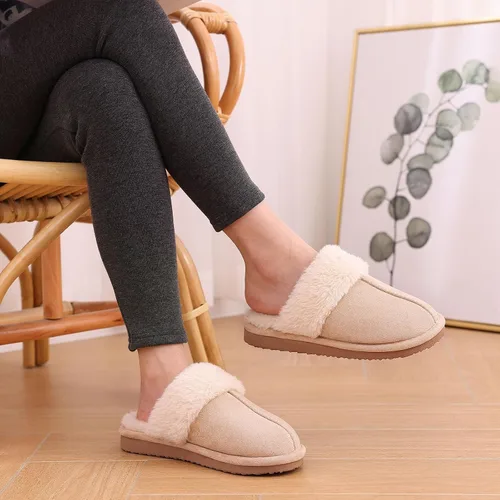 Vista 6 de Litfun Pantuflas mullidas de espuma viscoelástica para mujer, zapatos de invierno para interiores y exteriores